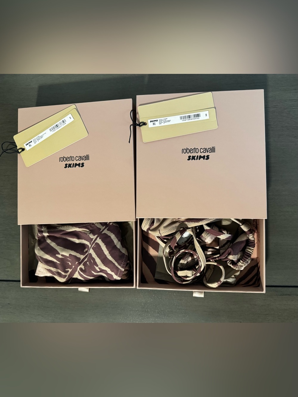 SKIMS x Roberto Cavalli Colab Limited Edition Swim Set!! Small, Zebra - Picture 11 of 11